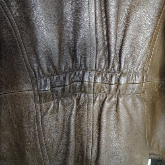 Colebrook Leather Bomber Jacket Brown M - Picture 7 of 11